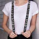 Suspenders - 1.0" - Superman Shield Splatter Black White