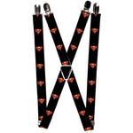 Suspenders - 1.0" - Superman Shield Black