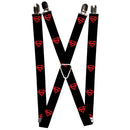 Suspenders - 1.0" - Superboy Shield Black Red