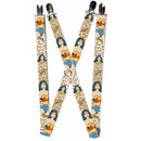 Suspenders - 1.0" - WONDER WOMAN Face Pose Leopard Tan