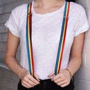 Suspenders - 1.0" - Wonder Woman Stripe Stars Red Gold Blue White