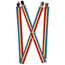 Suspenders - 1.0" - Wonder Woman Stripe Stars Red Gold Blue White