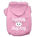 Pet Dog & Cat Hoodie Screen Printed, "Soft Kitty, Tasty Kitty"