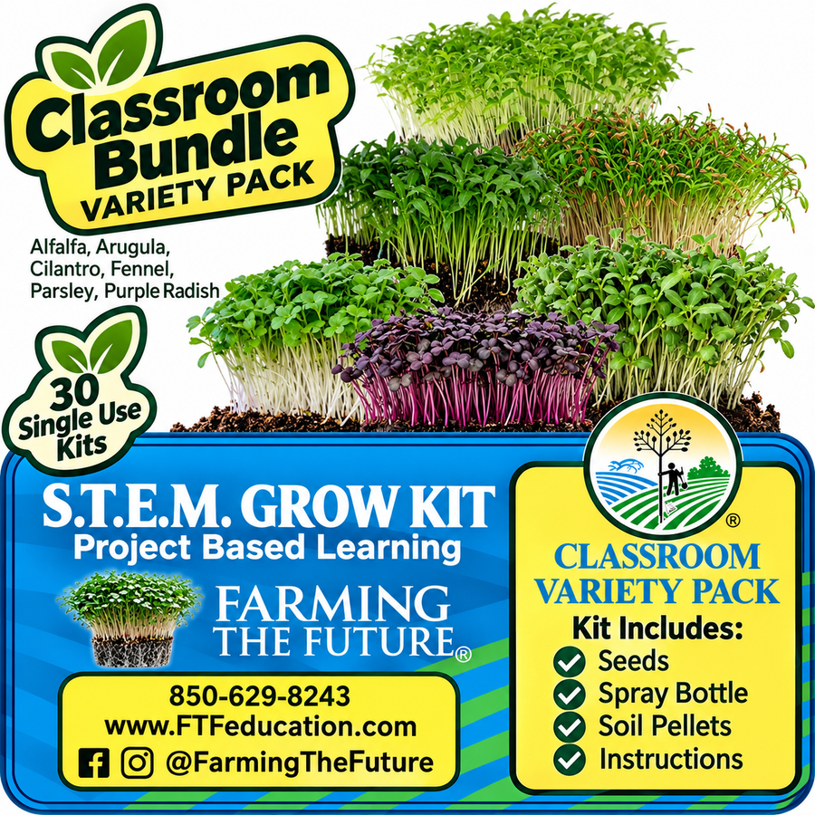 K-12 STEM Student Variety Pack Microgreen Kit - Classroom Bundle