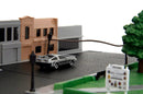 Back to the Future die-cast Courthouse diorama with DeLorean & Toyota vehicles