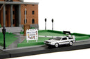 Back to the Future die-cast Courthouse diorama with DeLorean & Toyota vehicles