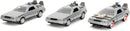 Back to the Future Hollywood Rides - 1:32 DeLorean Time Machine 3-Pack