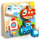 4-in-1 Wooden 3D Cartoon Animal Puzzle | Educational Toy for Kids
