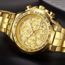 Men's Gold Luxury Quartz Wrist Watch – Big Dial Dress Watch