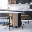 Industrial Saddle Stool with Metal Legs and Adjustable Foot Pads