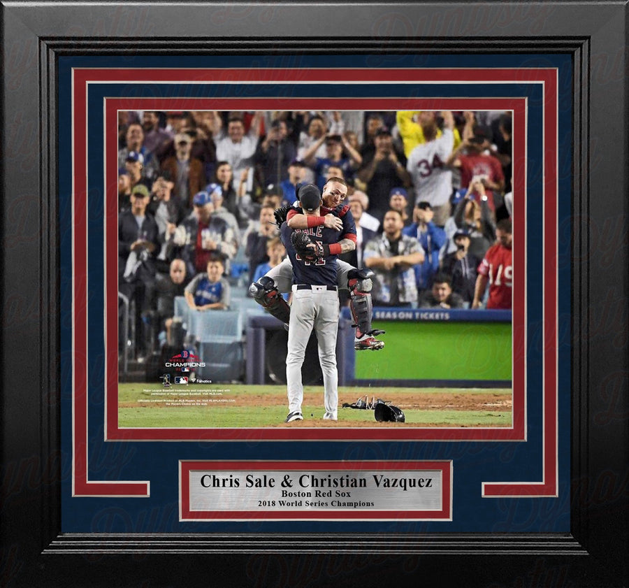 Chris Sale & Christian Vazquez Boston Red Sox 2018 World Series Final Out 8