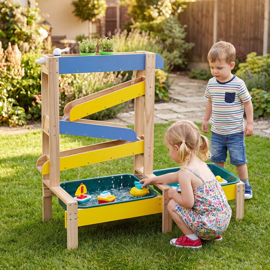 Sand and Water Table for Toddlers with 2 Basins