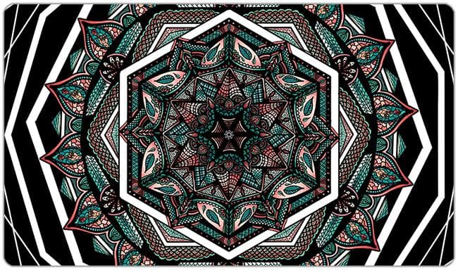 Black Flower Mandala Playmat