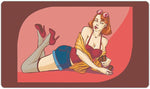 Red Woman Playing Cards Playmat