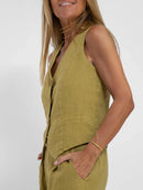 Women Sleeveless Vest – Colorblock Collage Pants Casual Suit