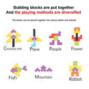 Wooden Blocks Puzzle Toy – Montessori 3D Tangram Brain Teasers