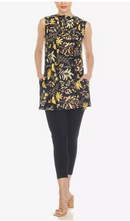 White Mark Womens Floral Sleeveless Tunic Top, Size Large