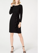 Jessica Howard Womens Ruffled Cocktail Sheath Dress