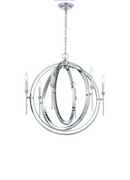 World Imports Rondure 6-Light Polished Nickel Chandelier, Adjustable Height