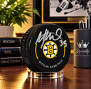 Morgan Geekie Boston Bruins Autographed 2025 Game Model Puck