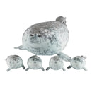 Mother & Baby Seal Plush Toy Set – Soft Zipper Seal Doll Gift