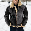 Mens Winter Jacket – Warm Motorcycle Biker Coat with Stand Collar