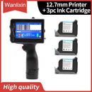 12.7mm 25.4mm Label Printer Handheld Inkjet Printer QR Bar Batch Code Date Number Logo Expiry Date Coding Machine Portable