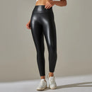 Women PU Leather Leggings – High-Waist Oversized Trendy Yoga Pants
