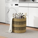 Seagrass Basket Set of 3 Stackable Storage Bins with Handles Woven Round Basket
