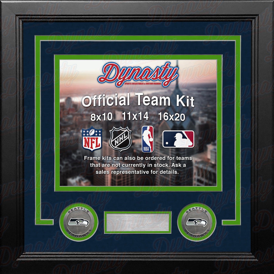 Seattle Seahawks Custom NFL Football 11x14 Picture Frame Kit (Multiple Colors)