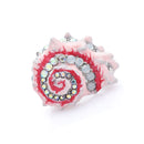 Seashell Embellished Gemstone Brooch Enamel Pin