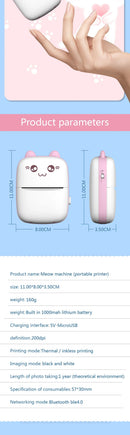 Mini Printer Portable Bluetooth Wireless Smart Label Thermal Portable Printers Stickers Paper Wireless Printers Children Gifts