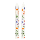 Set of 2 Boho Flowers Tapered Candle  | Aesthetic Unscented Table Decor Floral Candle Sticks