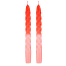 Set of 2 Tapered Candle in Red Pink  | Aesthetic Unscented Table Decor Candlesticks | Gift for Her