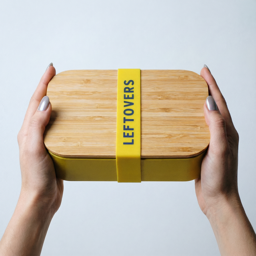Set of 3 Leftovers Bamboo Lunch Box in Vivid Yellow | Eco-Friendly and Sustainable | 7.5