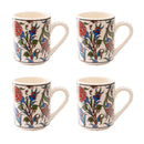 Set of 4 Handmade in Türkiye Ceramic Botanical Mugs - 9 Styles Available