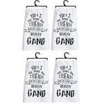 Set of 4 You & I Are More Than Friends, We're Like a Really Small Gang Funny Snarky Dish Cloth Towel | Funny Tea Towel