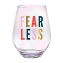 Set of 6 Fearless Jumbo Stemless Wine Glass in Iridescent | 30 Oz. | Holds an Entire Bottle of Wine