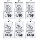 Set of 6 | You & I Are More Than Friends, We're Like a Really Small Gang Funny Snarky Dish Cloth Towel | Funny Tea Towel