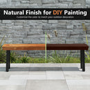 Set of 1 Outdoor Acacia Wood Benches 2-3 People Backless Garden Front Benches with Metal Frame-1 Piece