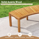 Curved Acacia Wood Garden Bench for 2 Person