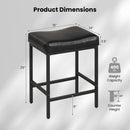 Set of 2 25 Inch Counter Height Bar Chairs for Kitchen Island