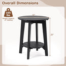 2-Tier Eucalyptus Wood Outdoor Side Table Set of 2