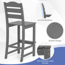 Set of 2 30 Inches HDPE Outdoor Counter Height Bar Stools with Backs-Gray