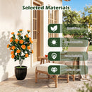 Artificial Camellia Tree 39.5" with Cement Pot - Set of 2