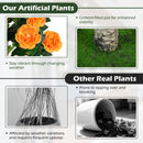 Artificial Camellia Tree 39.5" with Cement Pot - Set of 2