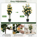 Artificial Camellia Tree 39.5" with Cement Pot - Set of 2