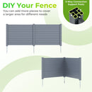 Set of 2 48 x 38 Inch Air Conditioner Fence 2 Panels with Metal Ground Stakes-Gray