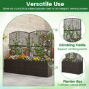 Set of 2 49 Inch Raised Garden Bed with Trellis and Wicker Planter Box