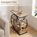 4-Tier Narrow End Table Set of 2 with Storage Shelves